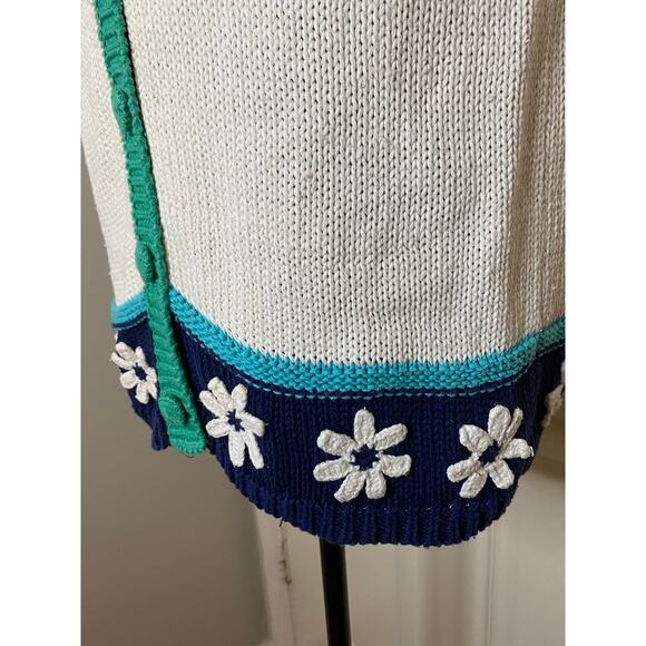 Vintage Eagles Eye Sweater Vest Womens M Knit Ramie Daisy‎ - Picture 3 of 10